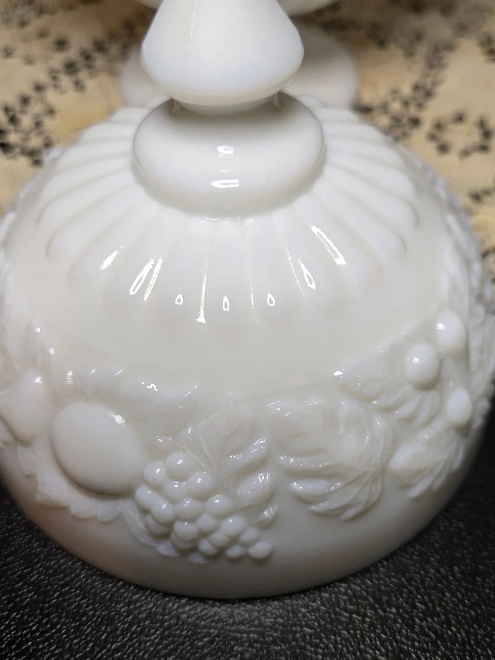 Classic White Milk Glass Covered Compote Bowl